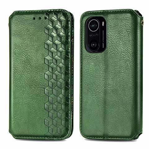 Custodia Portafoglio In Pelle Cover con Supporto S01D per Xiaomi Mi 11X Pro 5G Verde