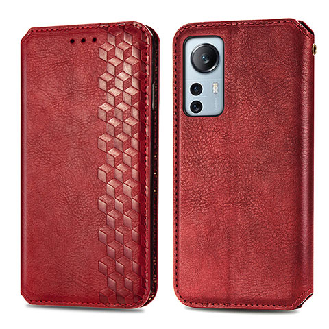 Custodia Portafoglio In Pelle Cover con Supporto S01D per Xiaomi Mi 12 5G Rosso