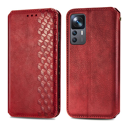 Custodia Portafoglio In Pelle Cover con Supporto S01D per Xiaomi Mi 12T Pro 5G Rosso