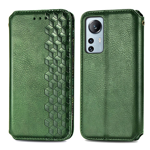 Custodia Portafoglio In Pelle Cover con Supporto S01D per Xiaomi Mi 12X 5G Verde