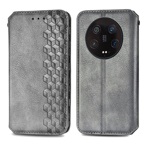 Custodia Portafoglio In Pelle Cover con Supporto S01D per Xiaomi Mi 13 Ultra 5G Grigio