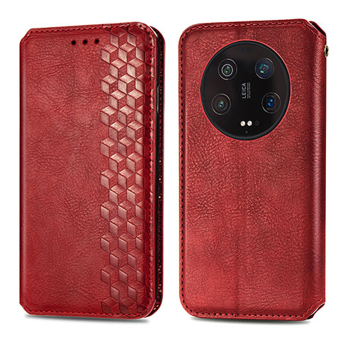 Custodia Portafoglio In Pelle Cover con Supporto S01D per Xiaomi Mi 13 Ultra 5G Rosso