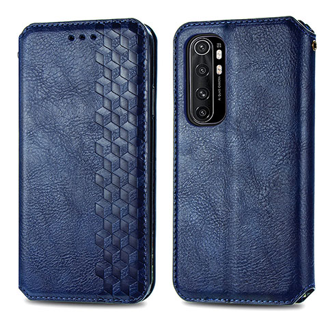 Custodia Portafoglio In Pelle Cover con Supporto S01D per Xiaomi Mi Note 10 Lite Blu