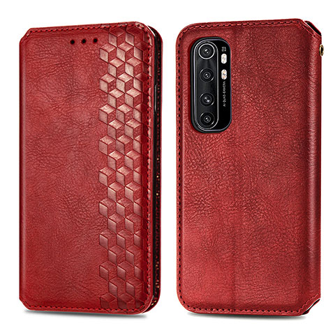 Custodia Portafoglio In Pelle Cover con Supporto S01D per Xiaomi Mi Note 10 Lite Rosso