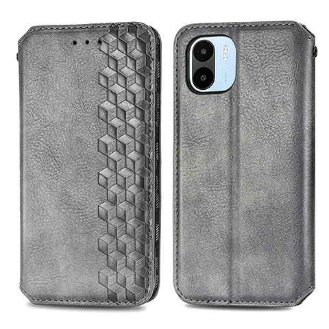 Custodia Portafoglio In Pelle Cover con Supporto S01D per Xiaomi Poco C50 Grigio