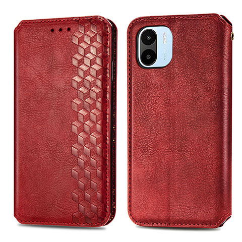 Custodia Portafoglio In Pelle Cover con Supporto S01D per Xiaomi Poco C51 Rosso