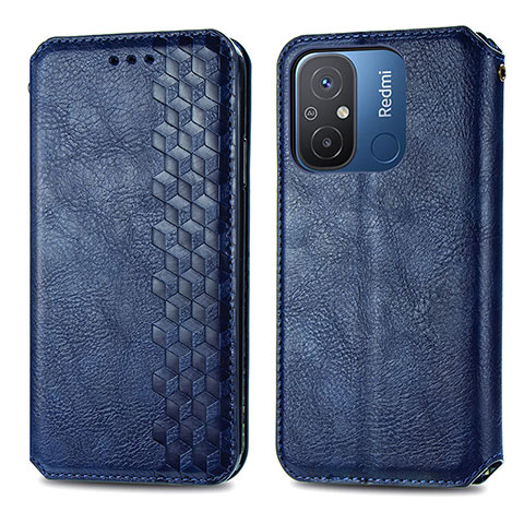 Custodia Portafoglio In Pelle Cover con Supporto S01D per Xiaomi Poco C55 Blu