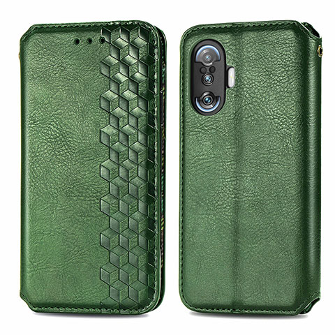 Custodia Portafoglio In Pelle Cover con Supporto S01D per Xiaomi Poco F3 GT 5G Verde