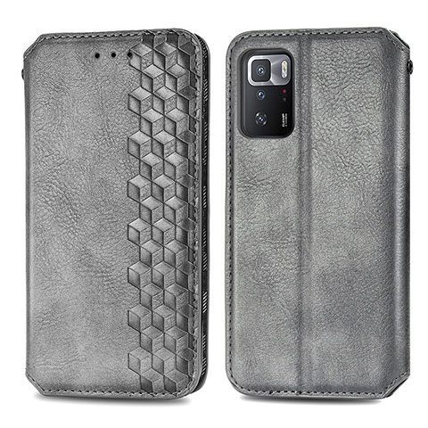 Custodia Portafoglio In Pelle Cover con Supporto S01D per Xiaomi Poco X3 GT 5G Grigio