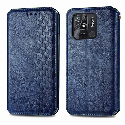 Custodia Portafoglio In Pelle Cover con Supporto S01D per Xiaomi Redmi 10 Power Blu