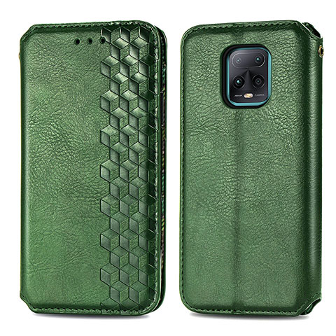 Custodia Portafoglio In Pelle Cover con Supporto S01D per Xiaomi Redmi 10X Pro 5G Verde