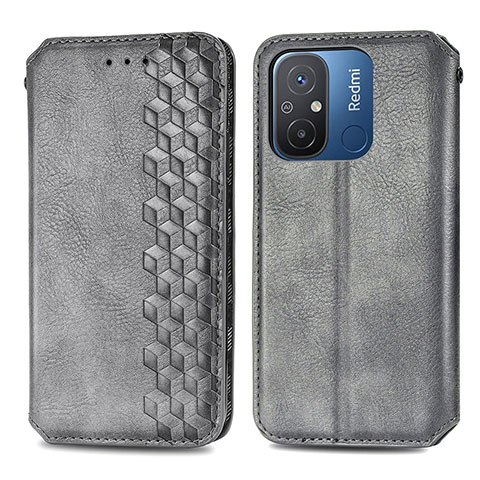 Custodia Portafoglio In Pelle Cover con Supporto S01D per Xiaomi Redmi 11A 4G Grigio