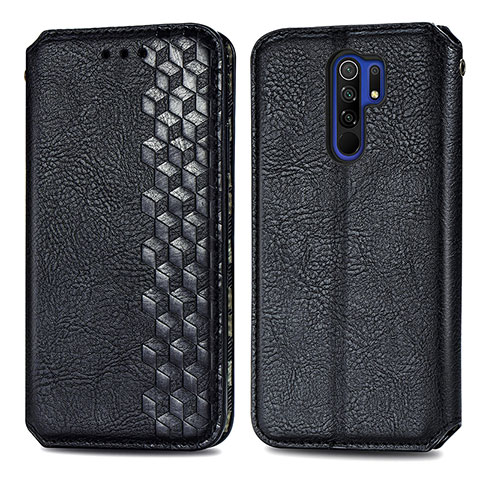 Custodia Portafoglio In Pelle Cover con Supporto S01D per Xiaomi Redmi 9 Nero