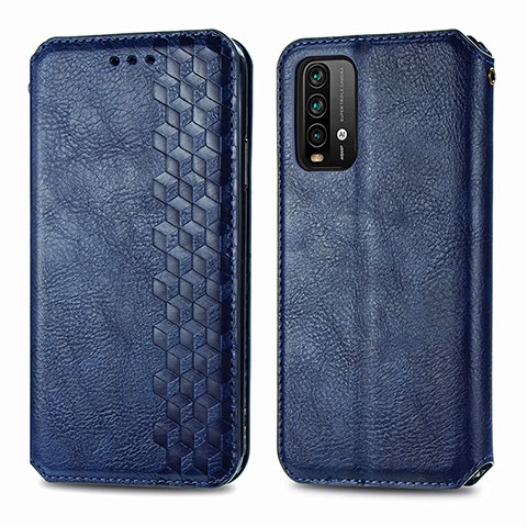 Custodia Portafoglio In Pelle Cover con Supporto S01D per Xiaomi Redmi 9 Power Blu