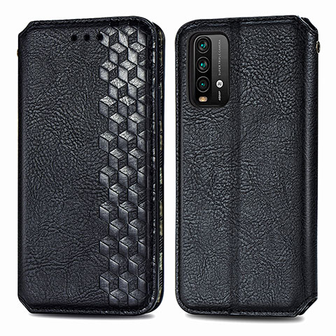 Custodia Portafoglio In Pelle Cover con Supporto S01D per Xiaomi Redmi 9 Power Nero