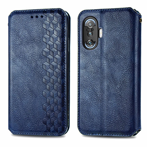 Custodia Portafoglio In Pelle Cover con Supporto S01D per Xiaomi Redmi K40 Gaming 5G Blu