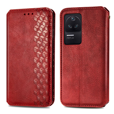 Custodia Portafoglio In Pelle Cover con Supporto S01D per Xiaomi Redmi K40S 5G Rosso