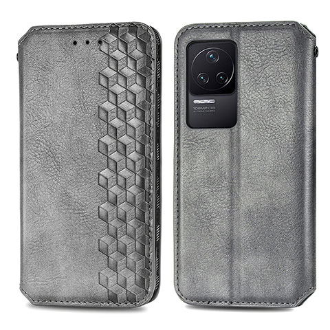 Custodia Portafoglio In Pelle Cover con Supporto S01D per Xiaomi Redmi K50 5G Grigio