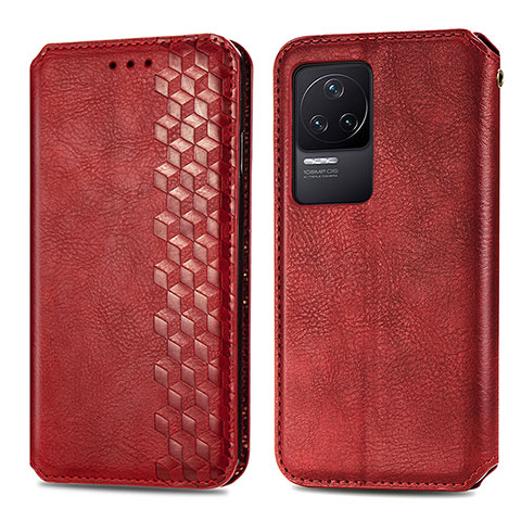 Custodia Portafoglio In Pelle Cover con Supporto S01D per Xiaomi Redmi K50 5G Rosso