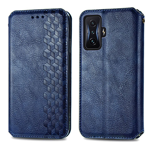 Custodia Portafoglio In Pelle Cover con Supporto S01D per Xiaomi Redmi K50 Gaming AMG F1 5G Blu