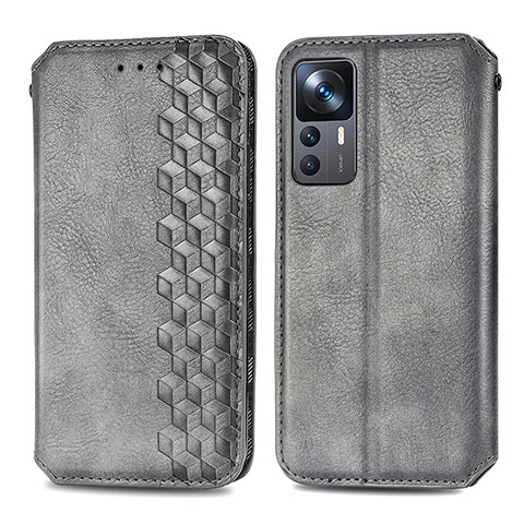 Custodia Portafoglio In Pelle Cover con Supporto S01D per Xiaomi Redmi K50 Ultra 5G Grigio