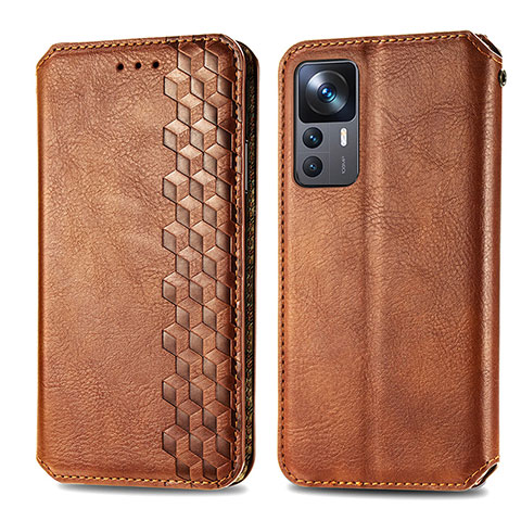 Custodia Portafoglio In Pelle Cover con Supporto S01D per Xiaomi Redmi K50 Ultra 5G Marrone