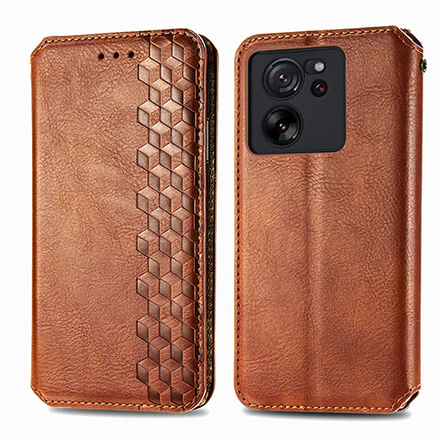 Custodia Portafoglio In Pelle Cover con Supporto S01D per Xiaomi Redmi K60 Ultra 5G Marrone