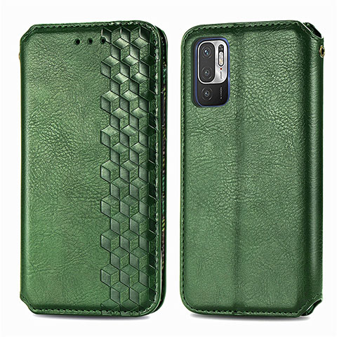 Custodia Portafoglio In Pelle Cover con Supporto S01D per Xiaomi Redmi Note 10 JE 5G Verde