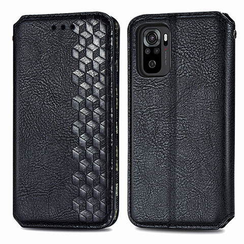 Custodia Portafoglio In Pelle Cover con Supporto S01D per Xiaomi Redmi Note 10S 4G Nero