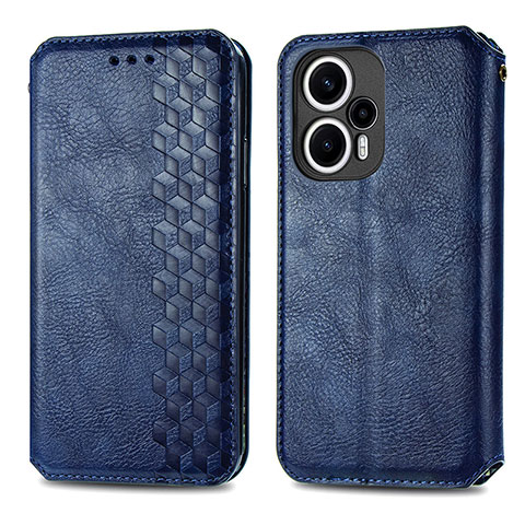 Custodia Portafoglio In Pelle Cover con Supporto S01D per Xiaomi Redmi Note 12 Turbo 5G Blu