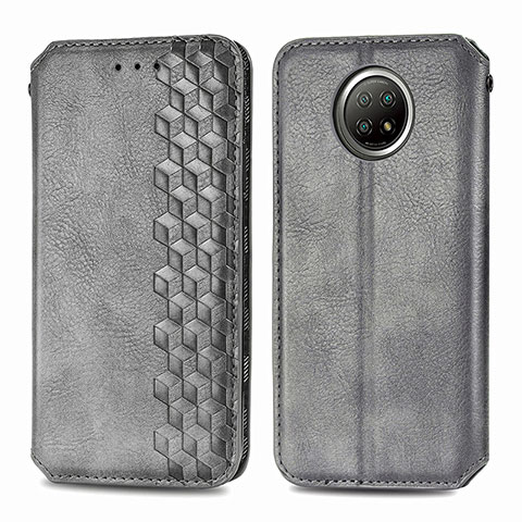 Custodia Portafoglio In Pelle Cover con Supporto S01D per Xiaomi Redmi Note 9 5G Grigio