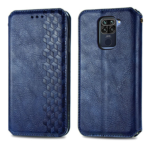 Custodia Portafoglio In Pelle Cover con Supporto S01D per Xiaomi Redmi Note 9 Blu