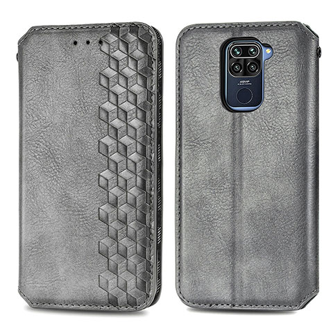 Custodia Portafoglio In Pelle Cover con Supporto S01D per Xiaomi Redmi Note 9 Grigio