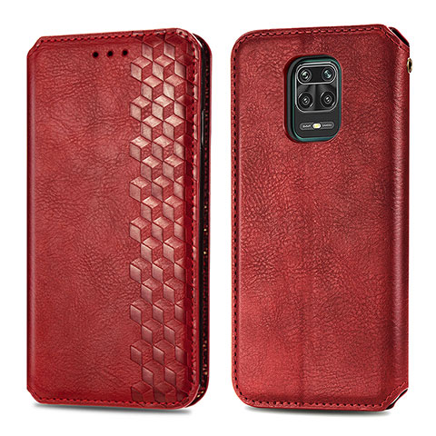 Custodia Portafoglio In Pelle Cover con Supporto S01D per Xiaomi Redmi Note 9 Pro Max Rosso