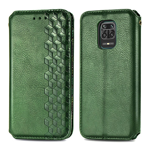 Custodia Portafoglio In Pelle Cover con Supporto S01D per Xiaomi Redmi Note 9 Pro Max Verde