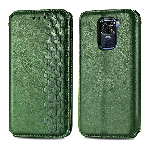 Custodia Portafoglio In Pelle Cover con Supporto S01D per Xiaomi Redmi Note 9 Verde