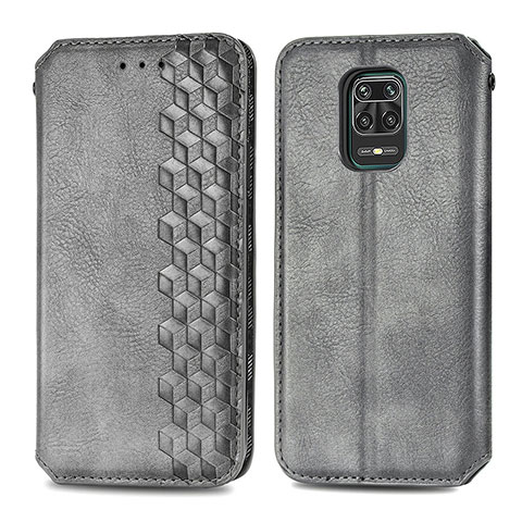 Custodia Portafoglio In Pelle Cover con Supporto S01D per Xiaomi Redmi Note 9S Grigio