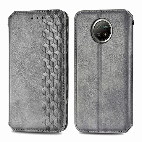 Custodia Portafoglio In Pelle Cover con Supporto S01D per Xiaomi Redmi Note 9T 5G Grigio