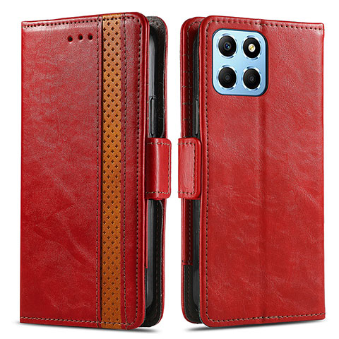 Custodia Portafoglio In Pelle Cover con Supporto S02D per Huawei Honor X6 Rosso