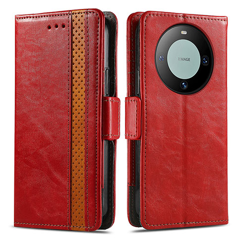 Custodia Portafoglio In Pelle Cover con Supporto S02D per Huawei Mate 60 Rosso