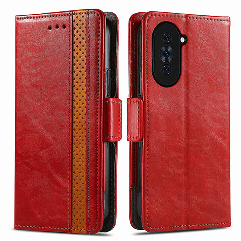 Custodia Portafoglio In Pelle Cover con Supporto S02D per Huawei Nova 10 Pro Rosso