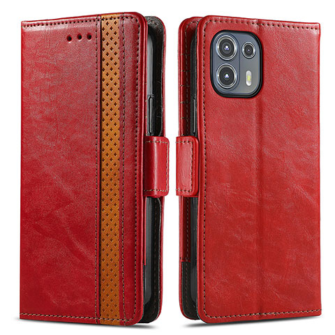 Custodia Portafoglio In Pelle Cover con Supporto S02D per Motorola Moto Edge 20 Lite 5G Rosso