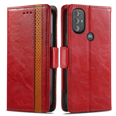 Custodia Portafoglio In Pelle Cover con Supporto S02D per Motorola Moto G Play (2023) Rosso