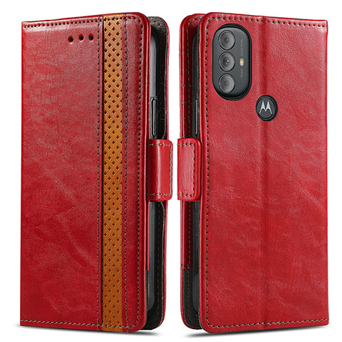 Custodia Portafoglio In Pelle Cover con Supporto S02D per Motorola Moto G Power (2022) Rosso