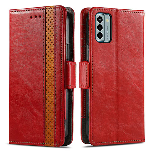 Custodia Portafoglio In Pelle Cover con Supporto S02D per Nokia G22 Rosso