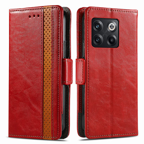 Custodia Portafoglio In Pelle Cover con Supporto S02D per OnePlus Ace Pro 5G Rosso