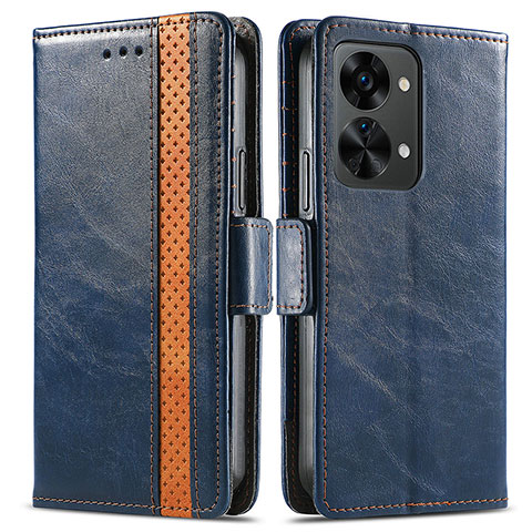 Custodia Portafoglio In Pelle Cover con Supporto S02D per OnePlus Nord 2T 5G Blu