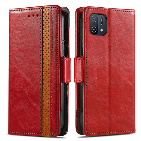 Custodia Portafoglio In Pelle Cover con Supporto S02D per Oppo A16e Rosso