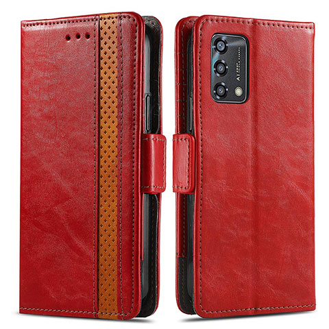 Custodia Portafoglio In Pelle Cover con Supporto S02D per Oppo A95 4G Rosso