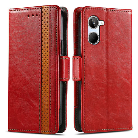 Custodia Portafoglio In Pelle Cover con Supporto S02D per Realme 10 4G Rosso